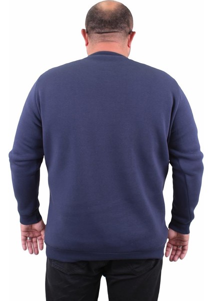 Mocgrande Erkek Büyük Beden Sıfır Yaka Sweat Only Free 23202 Indıgo fiyatları