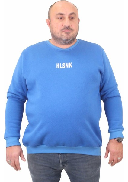 Mocgrande Erkek Büyük Beden Sıfır Yaka Sweat Hlsnk 23204 Saks