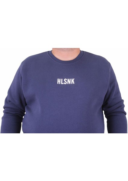 Mocgrande Erkek Büyük Beden Sıfır Yaka Sweat Hlsnk 23204 Indıgo fırsatları
