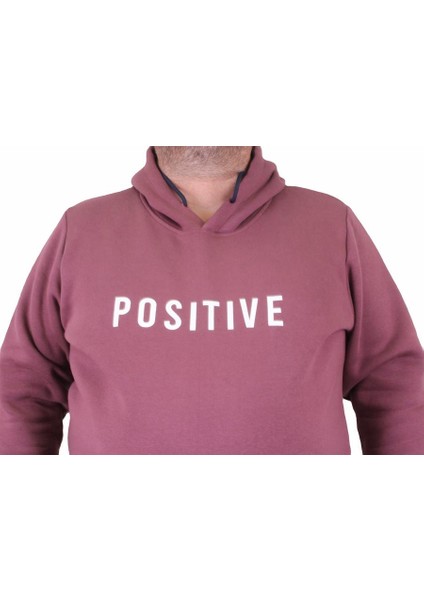 Moc Grande Mocgrande Erkek Büyük Beden Kapuşonlu Sweat Positive 23211 Eflatun