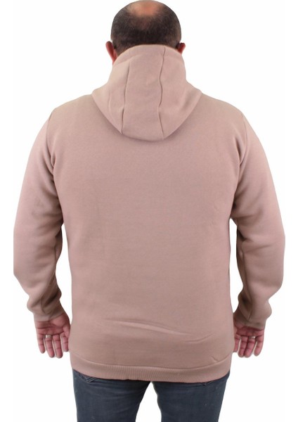 Mocgrande Büyük Beden Unisex Kapüşonlu 3ip Sweat 11701 Toprak fiyatları