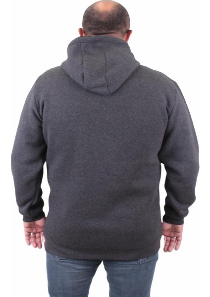Mocgrande Büyük Beden Unisex Kapüşonlu 3ip Sweat 11701 Antrasit Melanj fiyatları