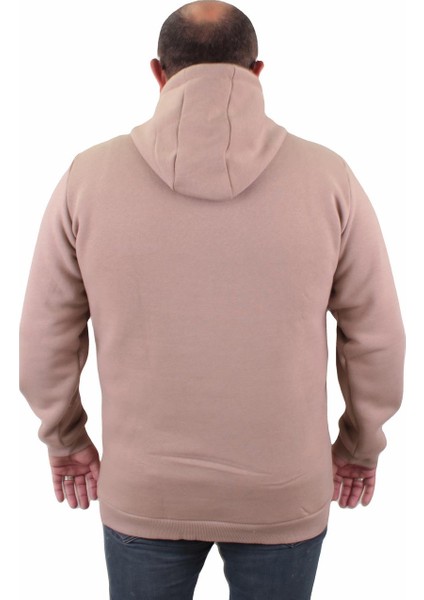 Mocgrande Erkek Büyük Beden Kapuşonlu Sweat Paris 23209 Toprak fırsatları