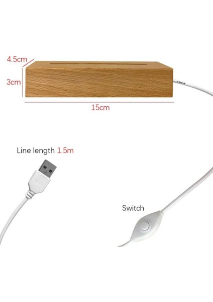 Ahşap Tabanlı, Kalemle Yazılabilir USB LED Masa Gece Lambası indirimleri