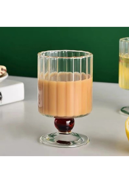 Yeni Tasarım 200ML Dalgalanma Cam Bardak Içme Suyu Süt Cam Parti Düğün Bardağı Dikey Şerit Boncuklu Kök Şarap Bardakları