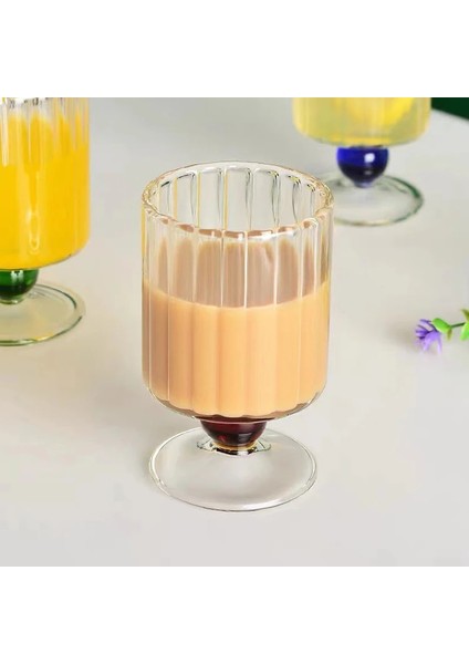 Yeni Tasarım 200ML Dalgalanma Cam Bardak Içme Suyu Süt Cam Parti Düğün Bardağı Dikey Şerit Boncuklu Kök Şarap Bardakları