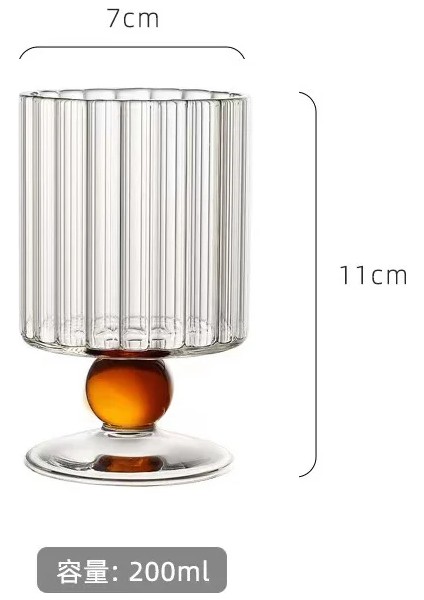 Yeni Tasarım 200ML Dalgalanma Cam Bardak Içme Suyu Süt Cam Parti Düğün Bardağı Dikey Şerit Boncuklu Kök Şarap Bardakları