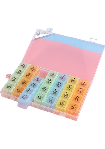 Taşınabilir 7 Günlük Hap Kutusu, Küçük Mini, Bir Haftalık Paket, Mühürlü, Yaşlılar Için Büyük Kapasiteli Hap Bölücü ve Kesici, Kalınlaştırılmış ve Büyük Boy (21 Izgara, Renkli) (Yurt Dışından) indirimleri