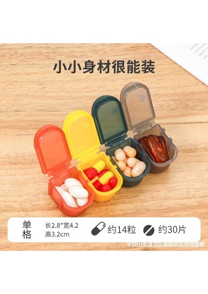 Hap Kutusu Küçük Mini Taşınabilir Tek Çıkarılabilir Bölmeli Kahvaltı, Öğle ve Akşam Hapı Paketleme Kutusu Taşımaya Uygun Kırmızı Hap Kutusu (Yurt Dışından)