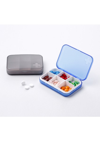 Yeni Altı Bölmeli Hap Kutusu Plastik Küçük Hap Kutusu Taşınabilir Hap Kutusu Toz Geçirmez Ilaç Saklama Kutusu Cep Kahve Rengi Sıradan Altı Bölme (Yurt Dışından)