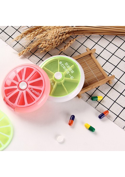 Taşınabilir Mini Hap Kutusu 7 Günlük Bölünmüş Hap Saklama Kutusu Küçük Taşınabilir Mühürlü Hap Kutusu Vitamin Kutusu Beyaz Kabuk Yeşil Kapaklı (Yurt Dışından)