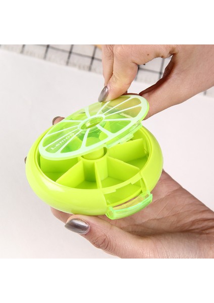 Taşınabilir Mini Hap Kutusu 7 Günlük Bölünmüş Hap Saklama Kutusu Küçük Taşınabilir Mühürlü Hap Kutusu Vitamin Kutusu Beyaz Kabuk Yeşil Kapaklı (Yurt Dışından)