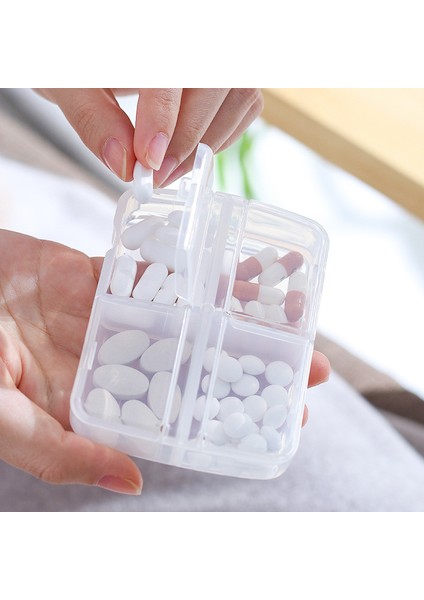 Mini 8 Bölmeli Hap Kutusu, Taşınabilir Hap Dağıtım Kutusu, Yaşlılar Için Uygun Hap Kutusu, Beyaz (Yurt Dışından)