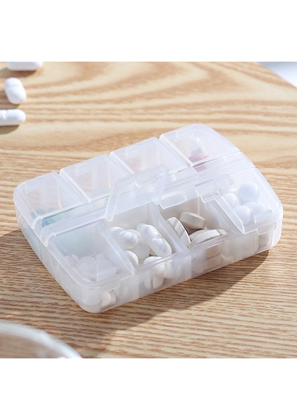 Mini 8 Bölmeli Hap Kutusu, Taşınabilir Hap Dağıtım Kutusu, Yaşlılar Için Uygun Hap Kutusu, Beyaz (Yurt Dışından)