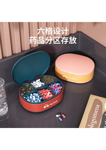 Mini Taşınabilir Hap Kutusu, Güzel Görünümlü, Yedi Günlük Seyahat, Haplar, Tabletler, Mücevherler Için Birden Fazla Bölme, Kapalı Saklama Kutusu, Pembe ve Sarı (Yurt Dışından)