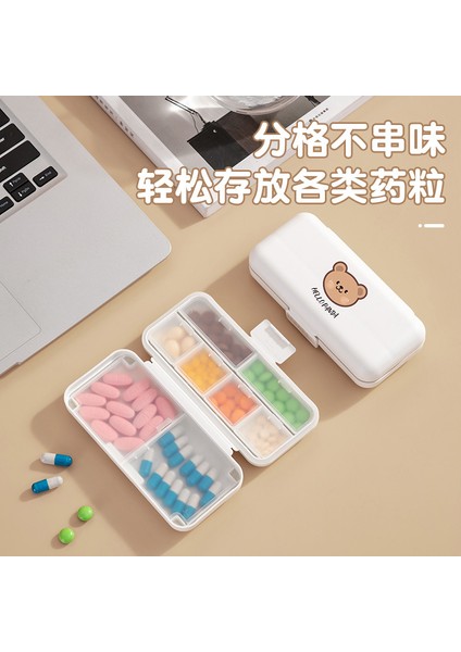 Masa Çift Katmanlı Bölmelere Ayrılmış Ayı Ilaç Kutusu, Taşınabilir Ilaç Saklama Kutusu, Kapsül Tablet Ambalajı Plastik Kutu, Küçük Boyut - Beyaz (Ayı Modeli), Özellik Yok (Yurt Dışından) modelleri