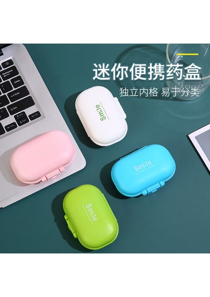 Hap Kutusu Kapsüller Haplar Tabletler Toz Geçirmez Ambalaj Saklama Kutusu Seyahat Mini Taşınabilir 4-Gate Küçük Hap Kutusu Kelimelerle Beyaz 9*6.5*3.5 cm (Yurt Dışından)