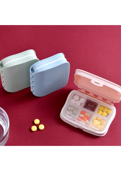 Yeni Altı Bölmeli Dört Bölmeli Plastik Küçük Hap Kutusu Taşınabilir Hap Kutusu Hap Saklama Kutusu 4 Bölmeli Hap Kutusu (Mavi) (Yurt Dışından)