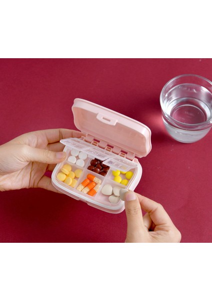 Yeni Altı Bölmeli Dört Bölmeli Plastik Küçük Hap Kutusu Taşınabilir Hap Kutusu Hap Saklama Kutusu 4 Bölmeli Hap Kutusu (Mavi) (Yurt Dışından)