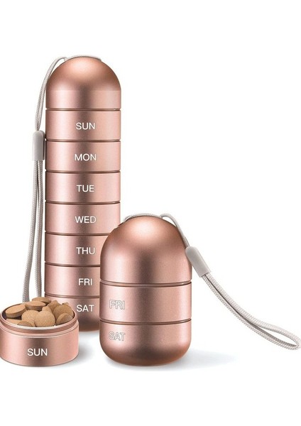 Bir Haftalık Seyahat Için Metal Taşınabilir Hap Kutusu, Kullanışlı Mühürlü Küçük Ilaç Şişesi Saklama Taşınabilir Ilaç Kutusu (Büyük Boy 45MM * 155MM) Yedi Günlük Ilaç Şişesi-Mavi (Yurt Dışından) fiyatları