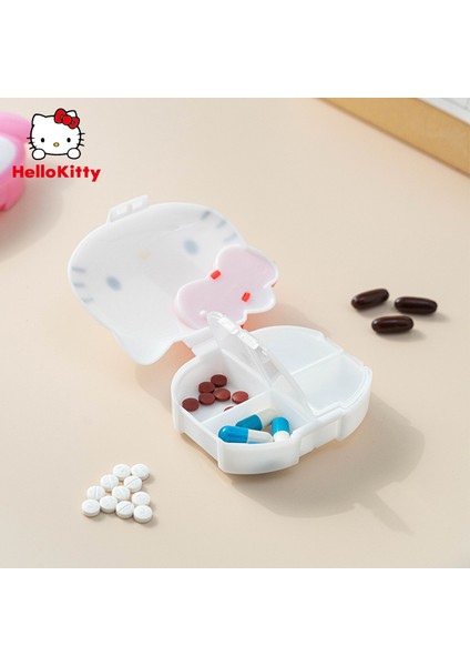 Hello Kitty Sevimli Karikatür Küçük Ilaç Kutusu Taşınabilir Kadın Paketlenmiş Seyahat Ilaç Depolama Tozu W107 * H66 * D28MM (Yurt Dışından)