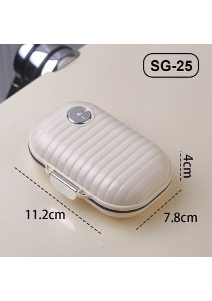 Mini Taşınabilir Hap Kutusu, Gösterişli, Yedi Günlük Seyahat, Haplar, Tabletler, Mücevherler Için Çoklu Bölmeler, Mühürlü Saklama Kutusu Sg-24 Kare Hap Kutusu (Krem Rengi) (Yurt Dışından)