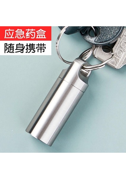 Çelik Mini Taşınabilir Ilaç Kutusu Açık Hava Kamp Edc Mühürlü Bölme Çok Fonksiyonlu Hayatta Kalma Su Geçirmez Tank Orta Tek Bölme (Iç Çap 1.2cm * Yükseklik 4.7cm) (Yurt Dışından)