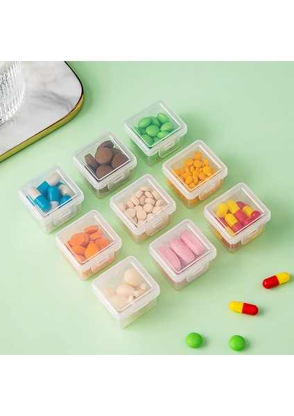 Kapaklı Plastik Masaüstü Ilaç Saklama Kutusu, Ev Ilaç Kutusu, Dik Açılı Çekmece, Şeffaf Dokuz Kare Izgaralı Saklama Kutusu, Mini Uzun Kutu [sekiz Parçalı Set] (Yurt Dışından)