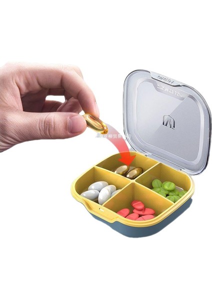 Taşınabilir Mühürlü Büyük Kapasiteli Mini Hap Kutusu Taşınabilir Hap Saklama Kutusu Küçük Hap Kesici Haftalık Hap Kutusu Normal Stil (Altı Bölme Turuncu + Hap Kesici) (Yurt Dışından)