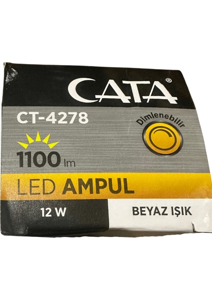 CT-4278 12W 6400K (Beyaz Işık) Dimlenebilir E27 Duylu LED Ampul indirimleri