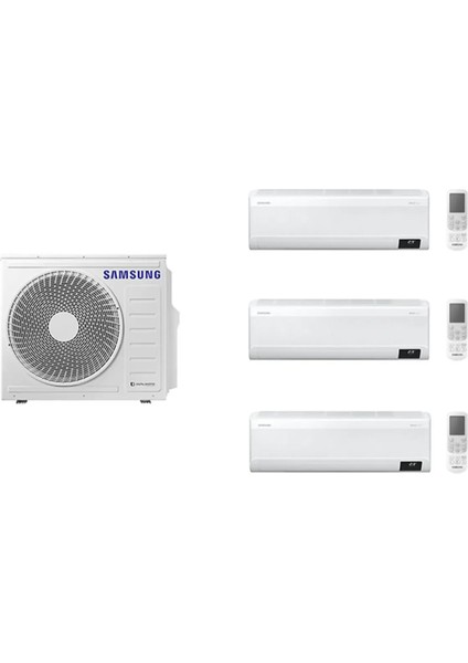 Wind Free AJ080TXJ3KH/EA 9+12+18 Iç 8 Kw Dış Ünite A++ 27300 BTU 1+3 Multi Inverter Duvar Tipi Klima