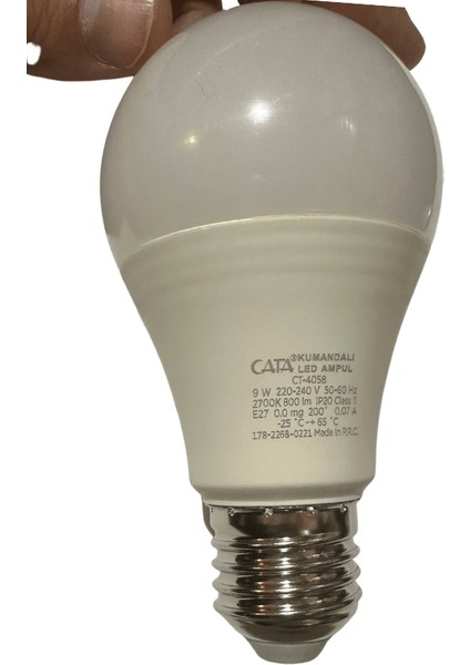 CT-4058 9W 2700K (Sarı) Rgb Kumandalı LED Ampul E27 Duylu (8 Adet)