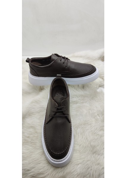 Çiğdem Kahve Gerçek Deri Kalın Taban Erkek Ayakkabı GSO1217 Kahverengi 43 ST02652 13472