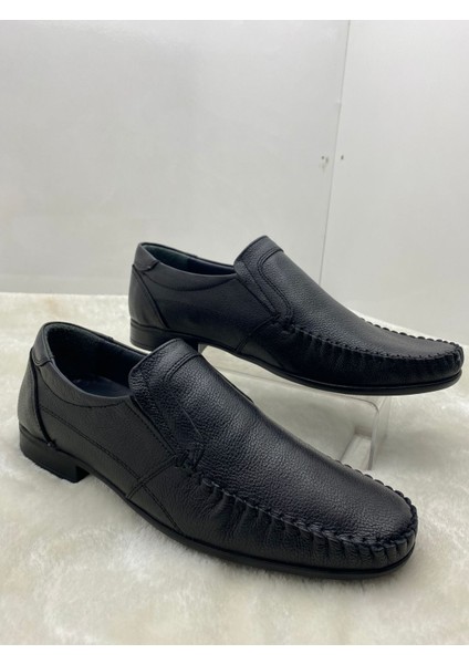 Çiğdem Siyah Gerçek Deri Erkek Bağsız Klasik Ayakkabı 7149Siyah 44 ST01997 SİYAH 44 fırsatları