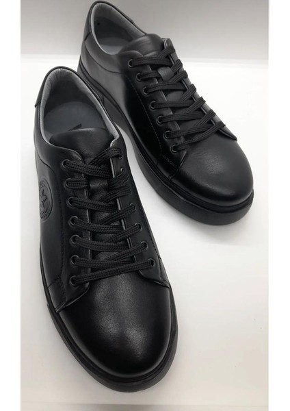 6204 Hakiki Deri Erkek Spor Ayakkabı - Siyah - 43 - ST02071-SİYAH-43 fırsatları