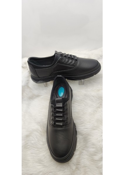 Çiğdem Gerçek Deri Ortopedik Siyah Topuk Jelli, Lastik Bağlı Erkek Ayakkabı (7) - Siyah - 45 - ST01173-SİYAH-45 fiyatları