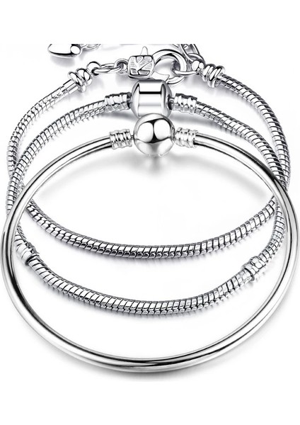 11 Yeni Orijinal Charm Bilezik Gül Altın Gümüş Renk Alaşım Yılan Zincir Temel Bilezikler Moda Kadınlar Için Boncuk Dıy Takı Dropship (Yurt Dışından)