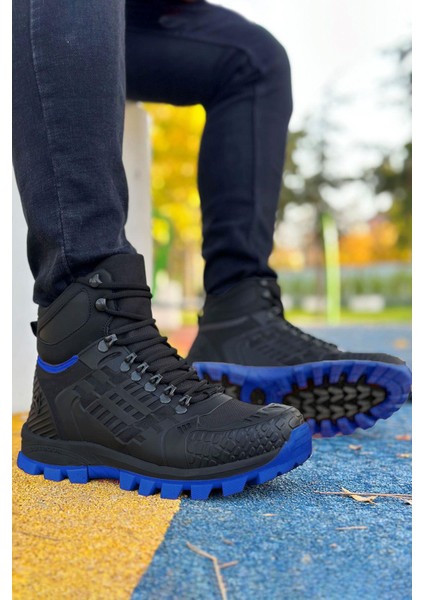 Siyah Mavi Hydro Su Geçirmez Erkek Outdoor Trekking Bot