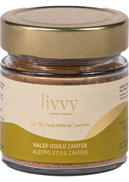 Premium Foods Livvy Halep Usulü Doğal Baharat Karışımı Zahter 100 g - Homemade