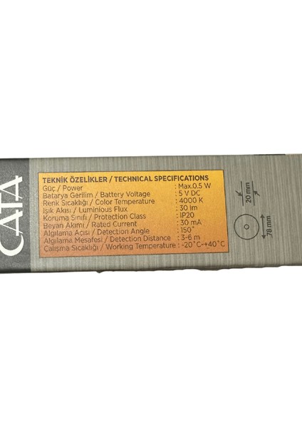 CT-5180 4000K (Günışığı) Sensörlü Şarjlı Mıknatıslı Kabin LED Ampul (8 Adet)