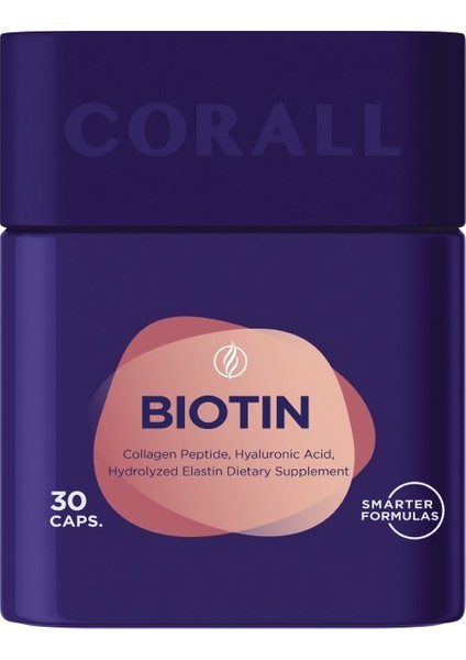 Biotin 60 Kapsül (Keratin, Vitamin B3, B5, B6, B7 Içeren Takviye Edici Gıda