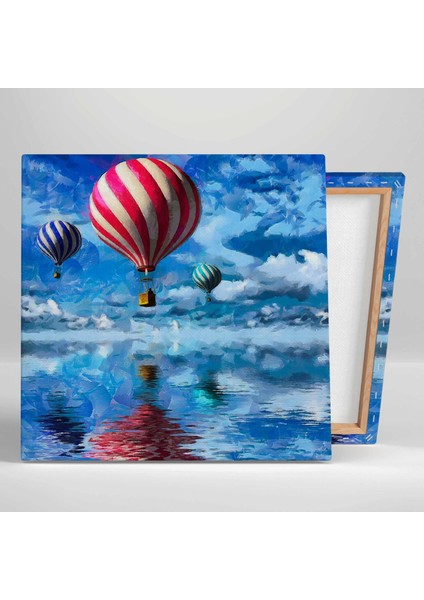 Uçan Balonlar Kapadokya Art Manzara Doğa Gökyüzü Dekratif Kare Kanvas Tablo fiyatları