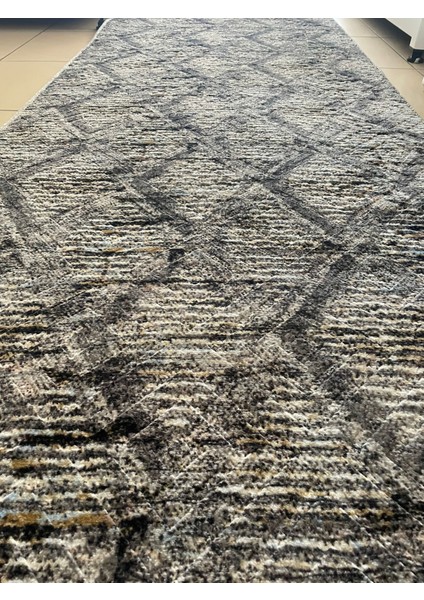 Halı Sarar Enboss (Siyah Taban)Yıkanabilir Modern Halı