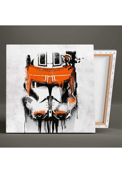 Star Wars Stormtrooper Kask Sprey Efsane Film Kare Kanvas Tablo