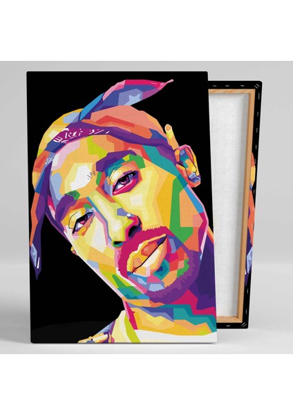 Tupac Shakur Efsane Hiphop Sanatçısı Müzik Dikey Kanvas Tablo