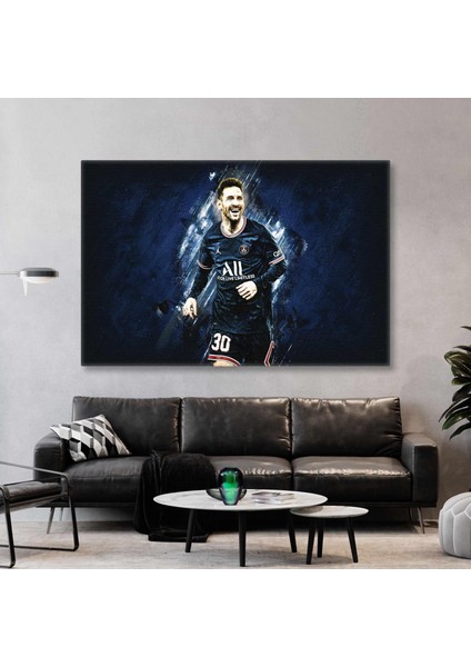 Lionel Messi Psg Paris Saint Germain Futbol Football Player Yatay Kanvas Tablo