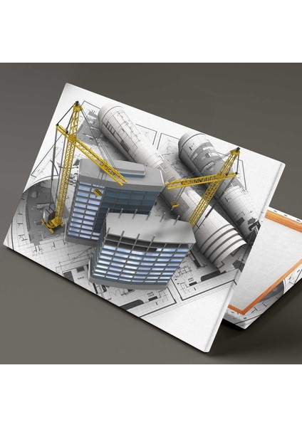 Inşaat Ofisi Building Şehir Bina Proje Yapı Denetim Dekor Yatay Kanvas Tablo