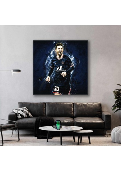 Lionel Messi Psg Paris Saint Germain Futbol Football Player Kare Kanvas Tablo