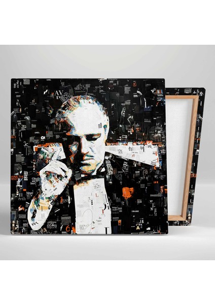 The Godfather Don Corleone Dergi Kolajı Kare Kanvas Tablo