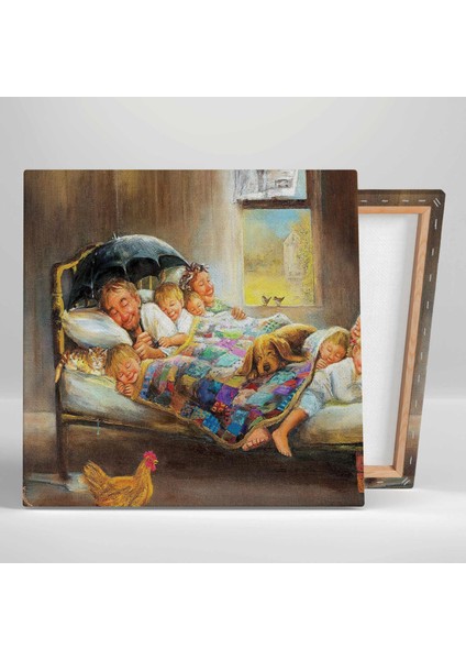 Ressam Dianne Dengel Home Sweet Home Mutlu Aile Mutluluğun Resmi Kare Kanvas Tablo